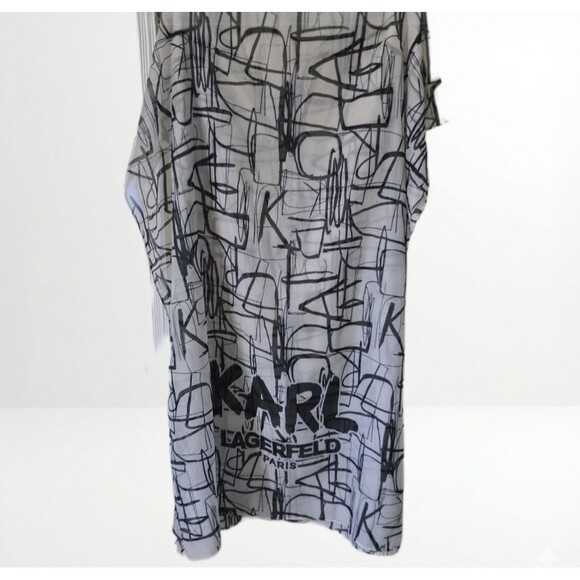 Karl Lagerfeld Accessories - NWOT Karl Lagerfeld Paris Oversized Scarf Black White Graphic Scribble Print